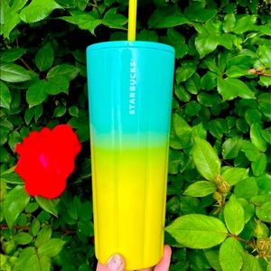 Starbucks Holiday Ombre Teal Tumbler rare